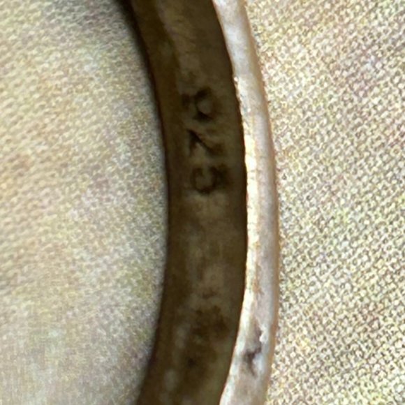 Vintage Old Ring 925 Gold Over Sterling Silver With Purple Cabochon Stone Sz 6 - Picture 5 of 7